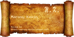 Marosy Kevin névjegykártya